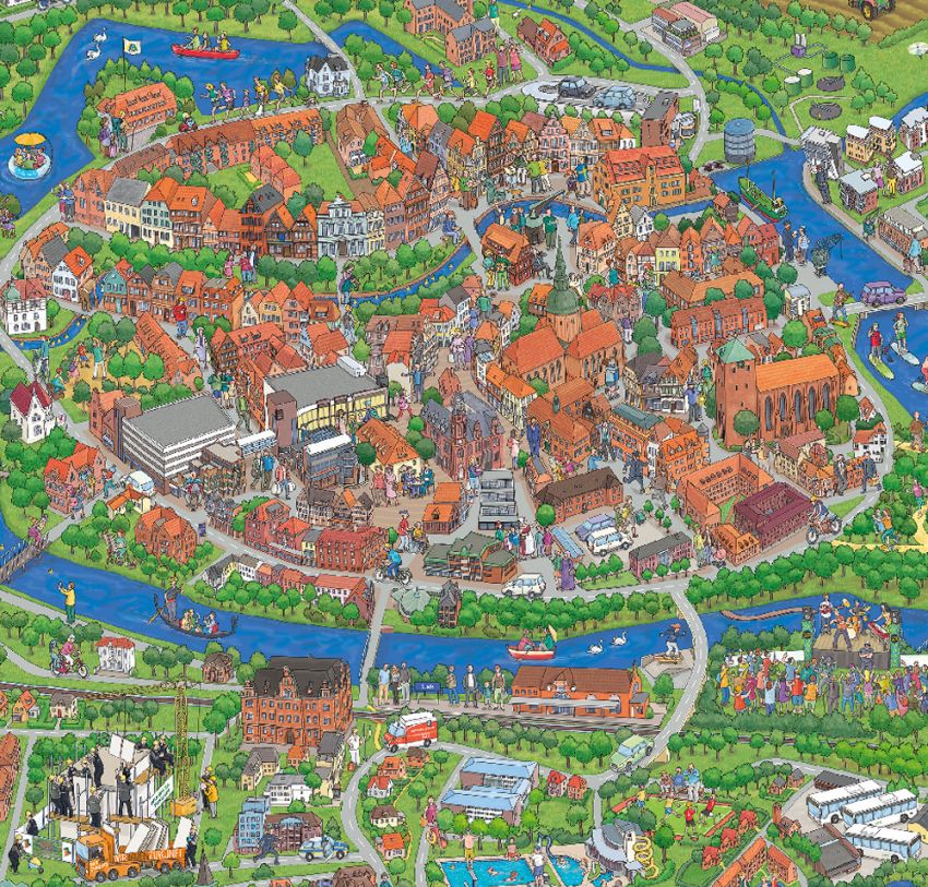 Wimmelbild-Stade